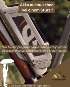 Grafik: E-Bike-Akku nach einem Sturz prüfen lassen?