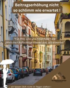 Beitragserhöhungen fallen nicht so hoch aus als erwartet