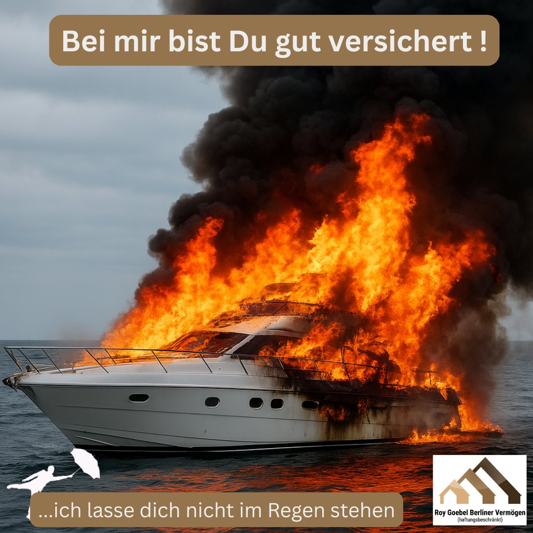Brennende Motoryacht auf dem Meer: Brand am eigenen Boot zahlt die Yacht-Kasko
